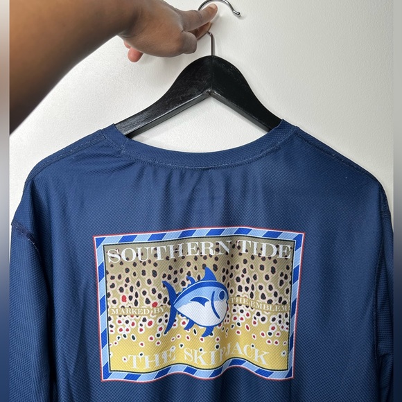 Southern Tide Skipjack Deep Sea Long Sleeve Graphic T Shirt Men Size L - Picture 9 of 16